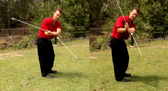 Flat versus correct halfway-back swing positions